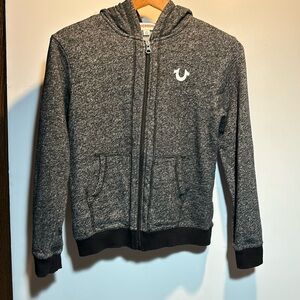 True Religion Full Zip Black Hoodie Size S
